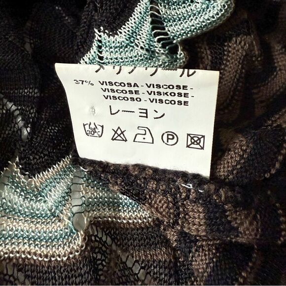Missoni Black Open Knit Wool Sweater Dress with Chevron Trim Size IT 44 US 8 - Picture 11 of 11